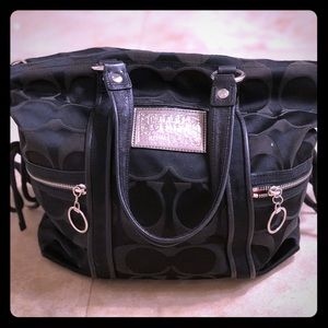 Coach Signature Poppy collection Black Tote